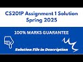CS201P Assignment 1 Solution Spring 2025