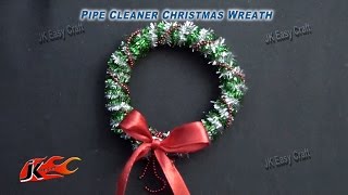 DIY Pipe Cleaner Christmas Wreath | How to make | JK Easy Craft 081