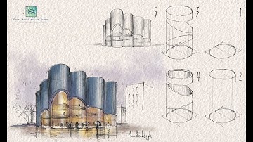 Draw like an Architect - Essential Tips - basic shapes - Munich Concert Hall Competition - part 9