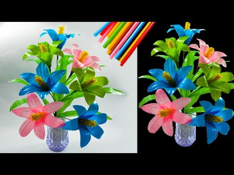 Cara Membuat Bunga Hias Dari Sedotan Kreatif Beautiful Flower Decorations With Straws Youtube