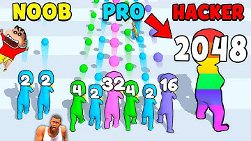 NOOB vs PRO vs HACKER in MERGE GRABBER with SHINCHAN CHOP FRANKLIN