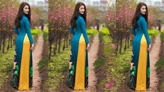 Long kurti dress design // AO DAI /Vietnamese traditional long dress // #shorts