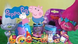 Surprise Eggs Open - Shopkins Chef Club, Peppa Pig And Dreamworks Trolls