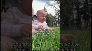 This Baby Hated Grass First Reaction Happy Babies Kidz View