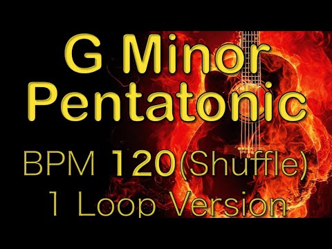Gマイナーペンタトニックスケール練習(BPM120 シャッフル 1ループ)-G minor pentatonic scale practice bpm120 shuffle 1Loop-