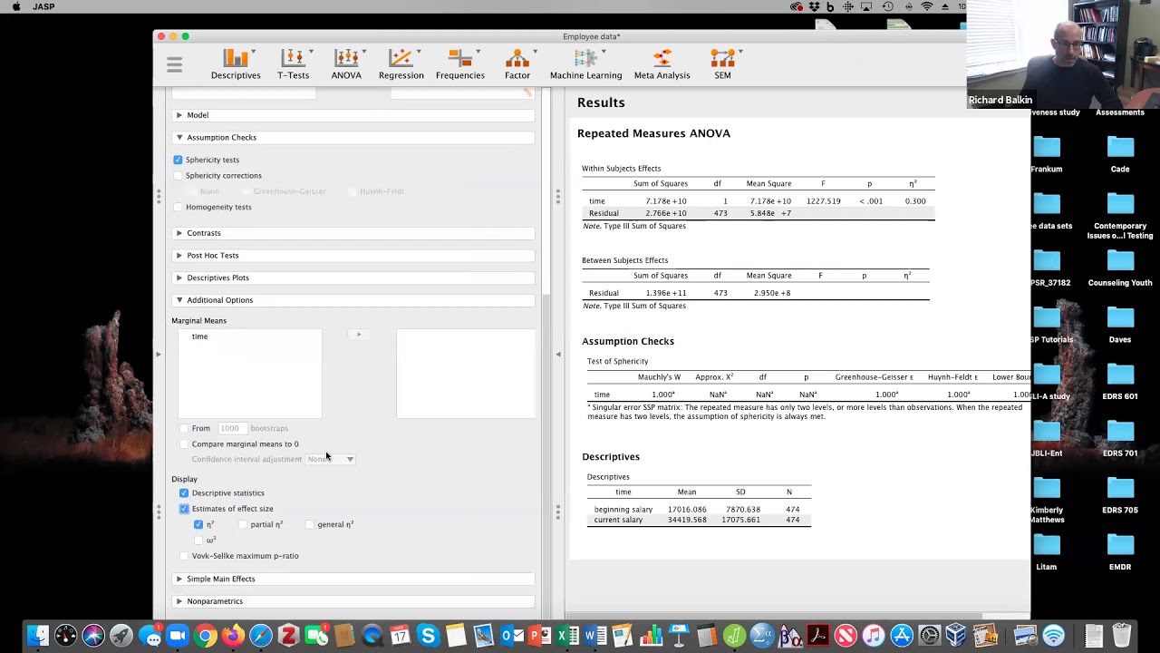 JASP tutorial RM ANOVA and dep t test - YouTube