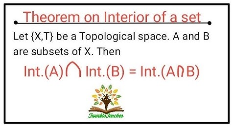 Theorems on Topology| Theorems related to INTERIOR of a set in Topology.