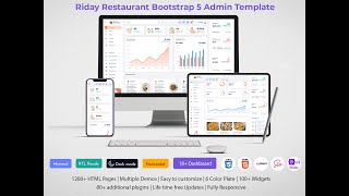 Responsive Web Application Kit Restaurant Admin Dashboard – Riday