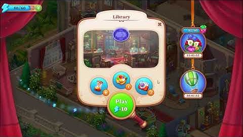 Manor Matters Library HD Moving Clouds | candy, string of beads, inkwell, hamster, glasses, clock