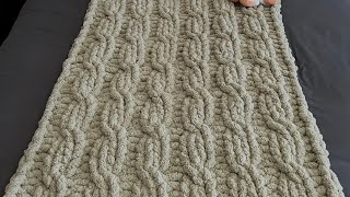 HAND KNIT A CHUNKY CABLE BLANKET  BEGINNERS