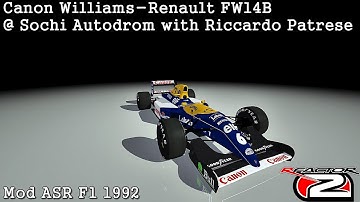 [rFactor2] Canon Williams-Renault FW14B @ Sochi Autodrom with Riccardo Patrese ► Mod ASR F1 1992