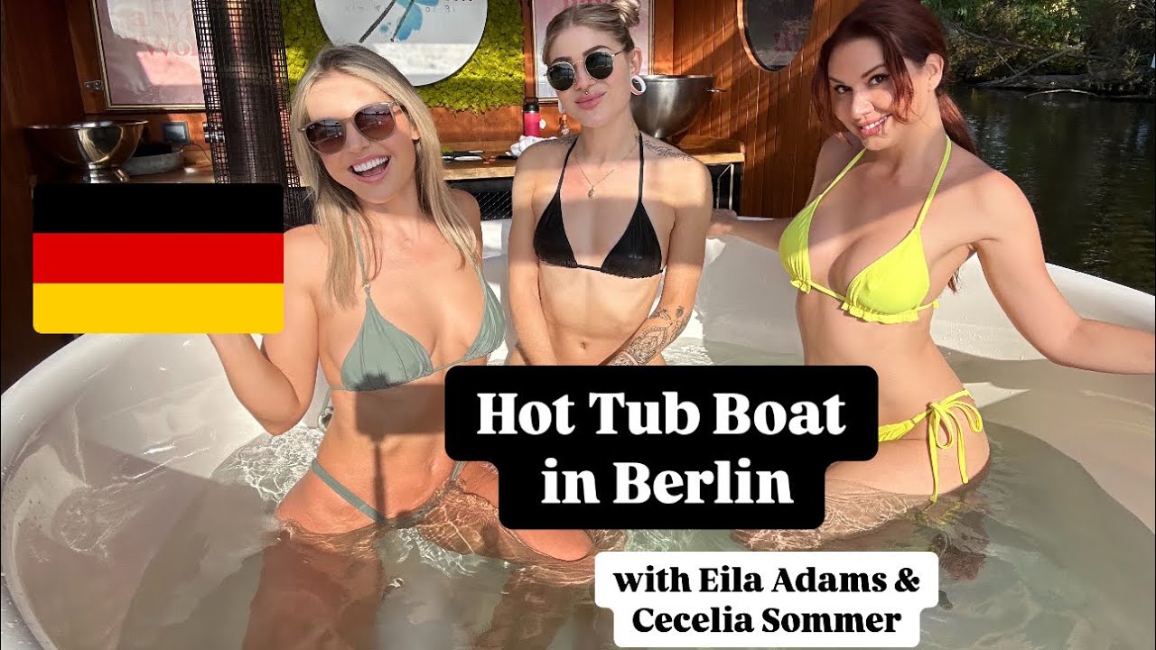 BERLIN Bikini Vlog 🌎 Hot Tub Boat in Germany w/ Eila Adams & Cecelia