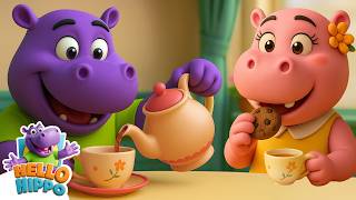 Tea Party With Hippie and Hippo | Kids Songs | Hello Hippo