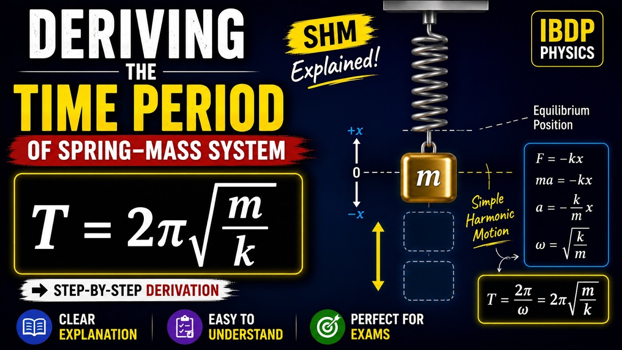 Derivation of the Time Period of a Spring-Mass System | SHM Explained ...