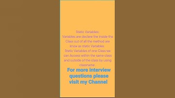 Java interview questions and answers | Static Variables #shorts #short