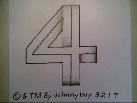 How To draw The Impossible Triangle Number 4 Four Shape Easy Step By ...