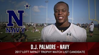 D.J. Palmore of the United States Naval Academy - 2017 Lott IMPACT Trophy Watch List Candidate