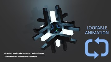 My first Blender Animation using Geometry Nodes - Life inside a Blender Cube [Loopable]