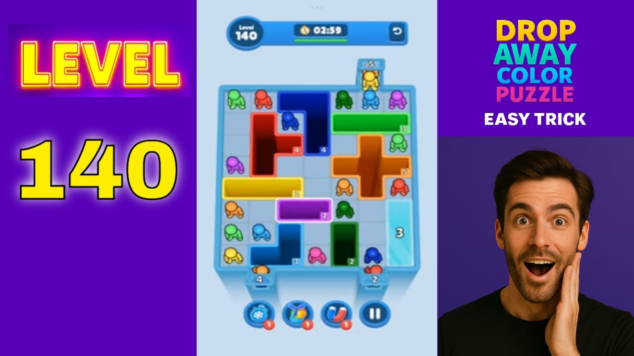 Drop Away Level 140 Impossible Level Solved