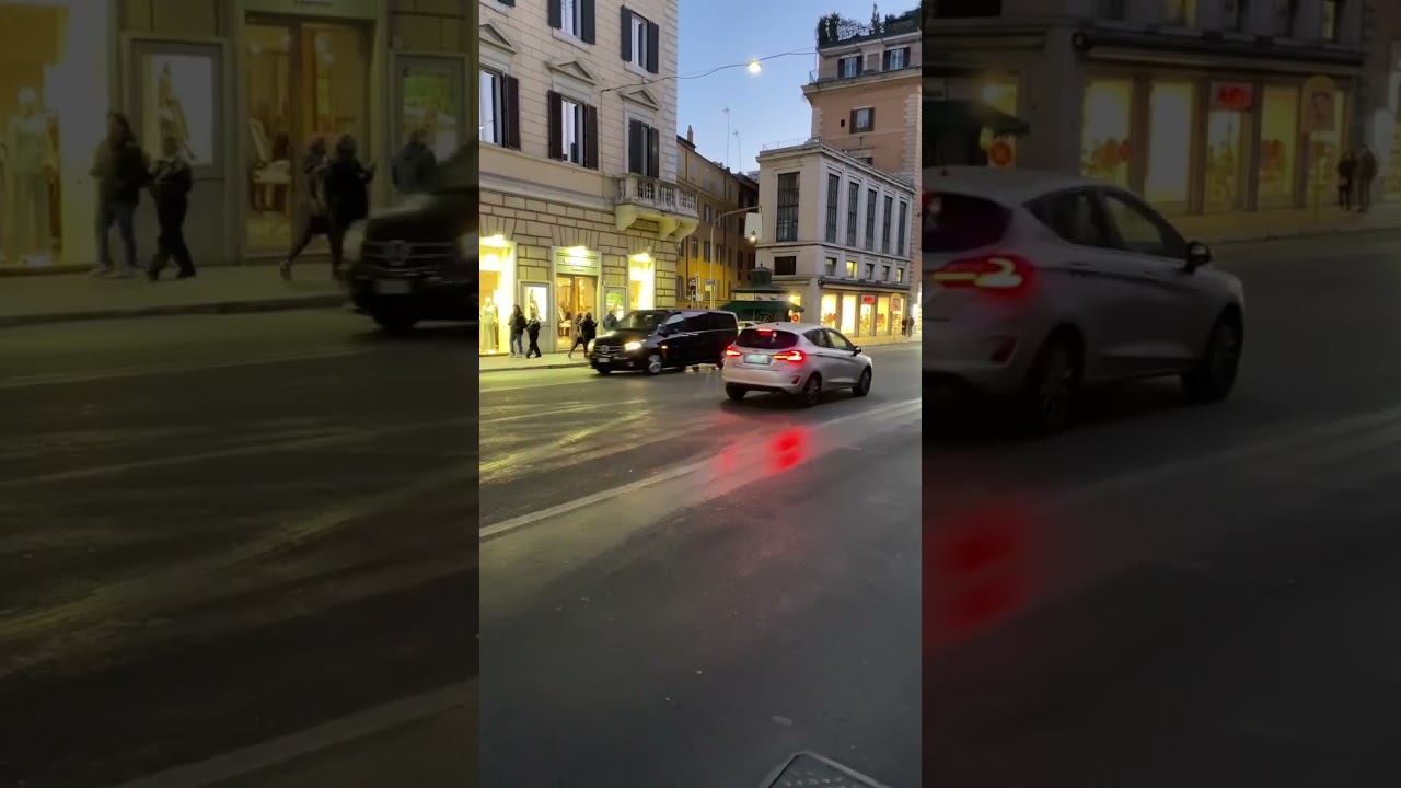 Italian government police escort Maserati. 