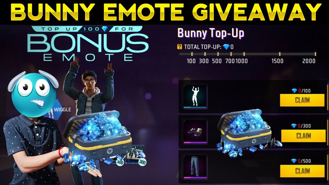 Bunny Top-up Event Free Fire | Bunny Wiggle Emote Top-Up Event | Free Fire New Event | Ff New Event 