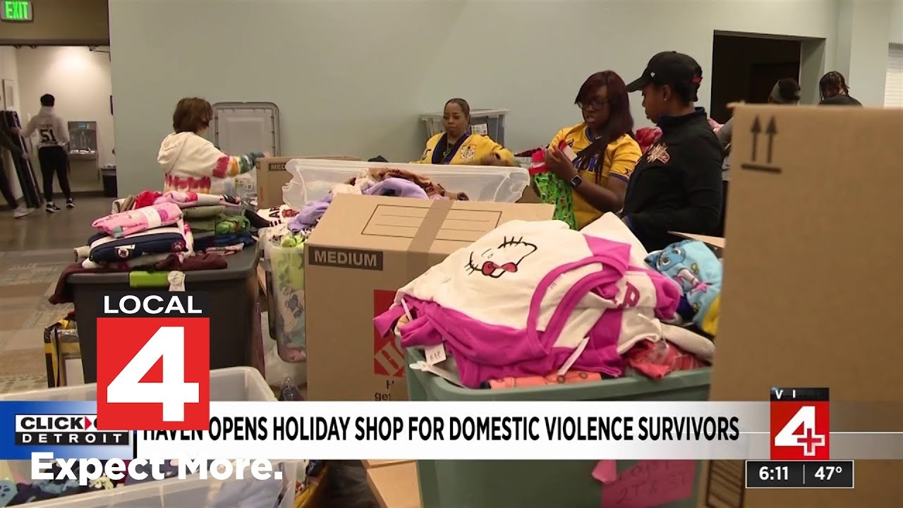 HAVEN opens holiday shop for domestic violence survivors - YouTube