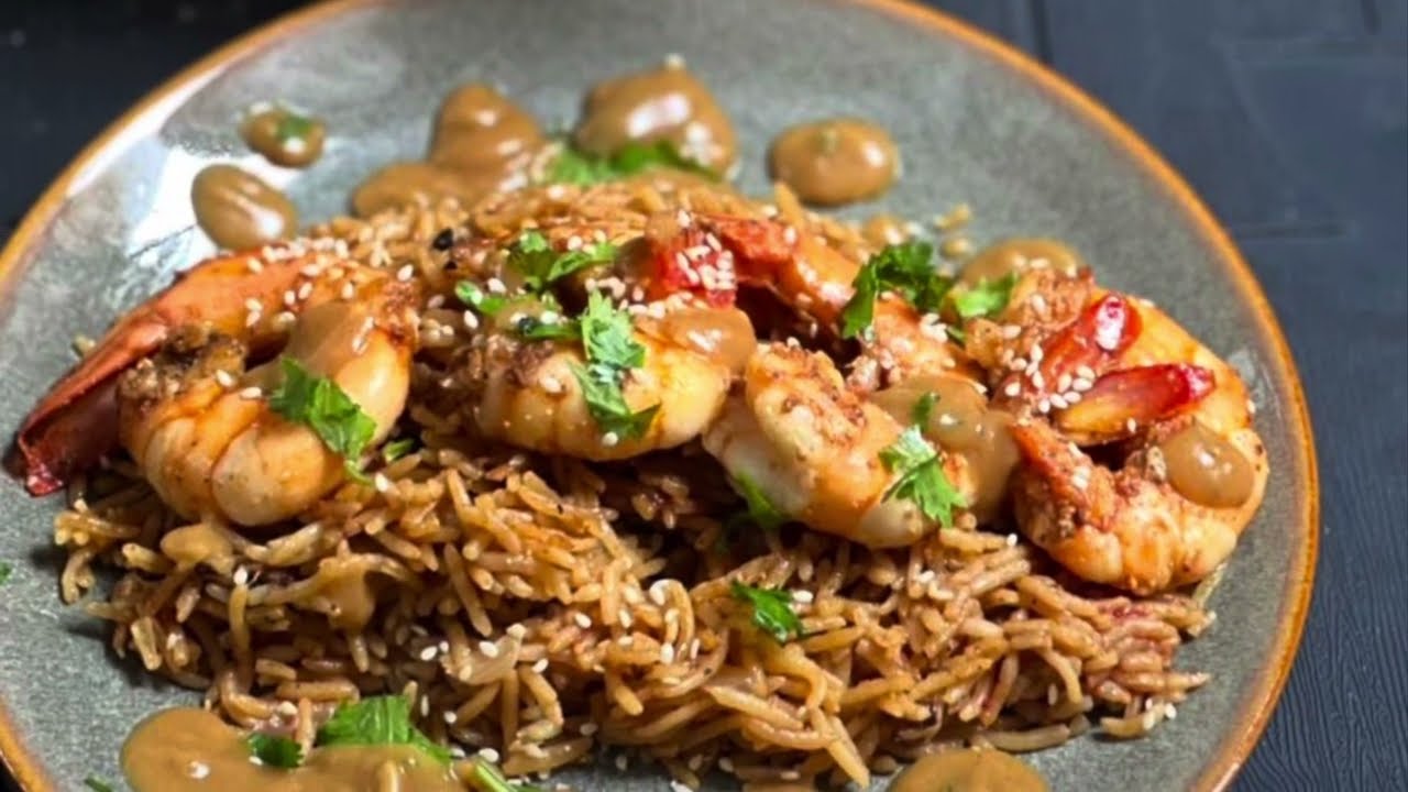 رز مع القريدس وصوص مميزة 👌وصفــــة بتشهي