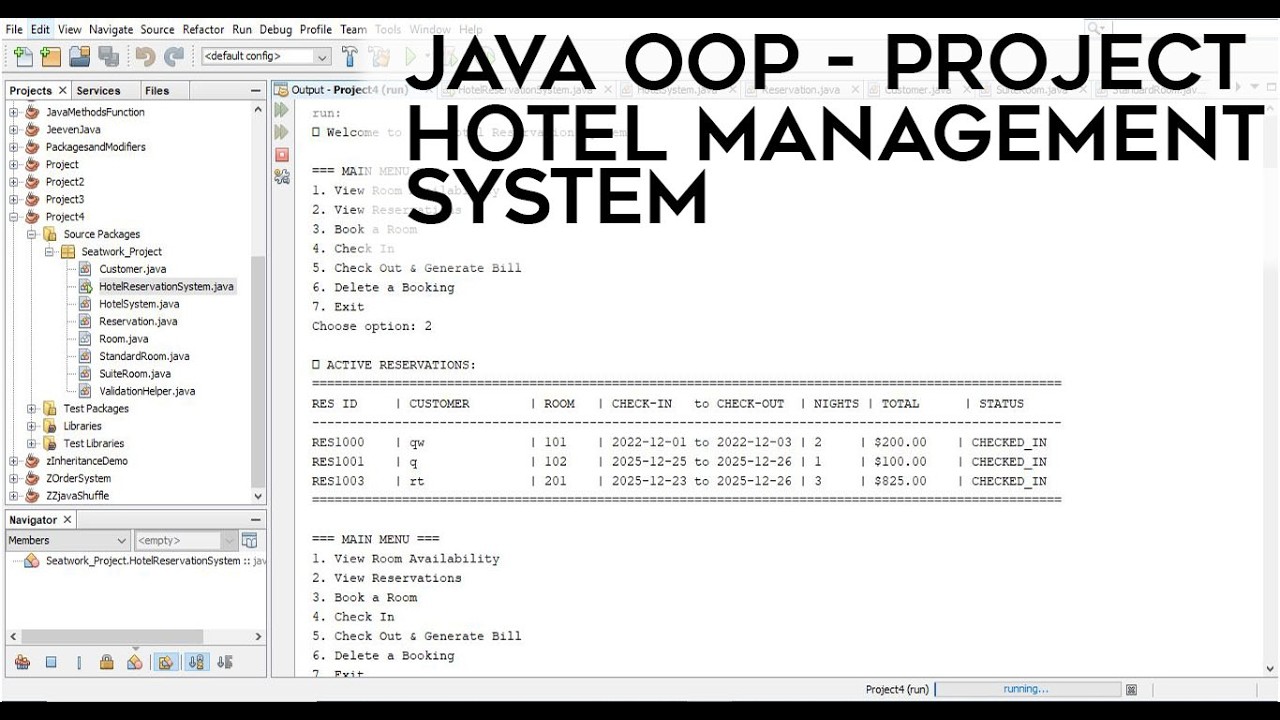 Hotel Reservation System - Java OOP Project | Console Application - YouTube