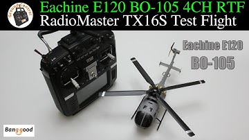 So Smooth! RadioMaster TX16S Setup & Test Flight #1! Eachine E120 BO-105 6Axis Gyro Helicopter RTF
