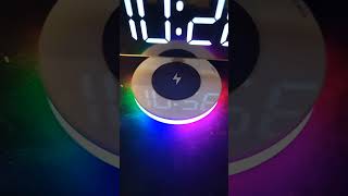 Wireless charging desktop clock with led display! #ledclock #clock