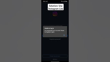Unable to log in. An unexpected error occurred. Please try logging in again. Instagram soution.