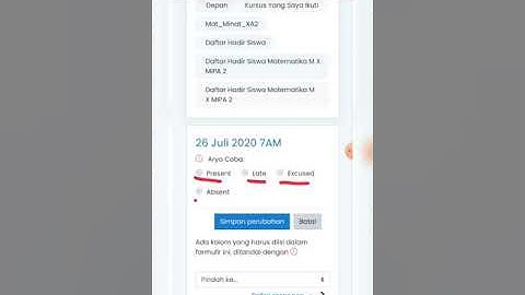 Tutorial E-Learning (Website): Cara Mengisi Daftar Hadir / Absensi Siswa