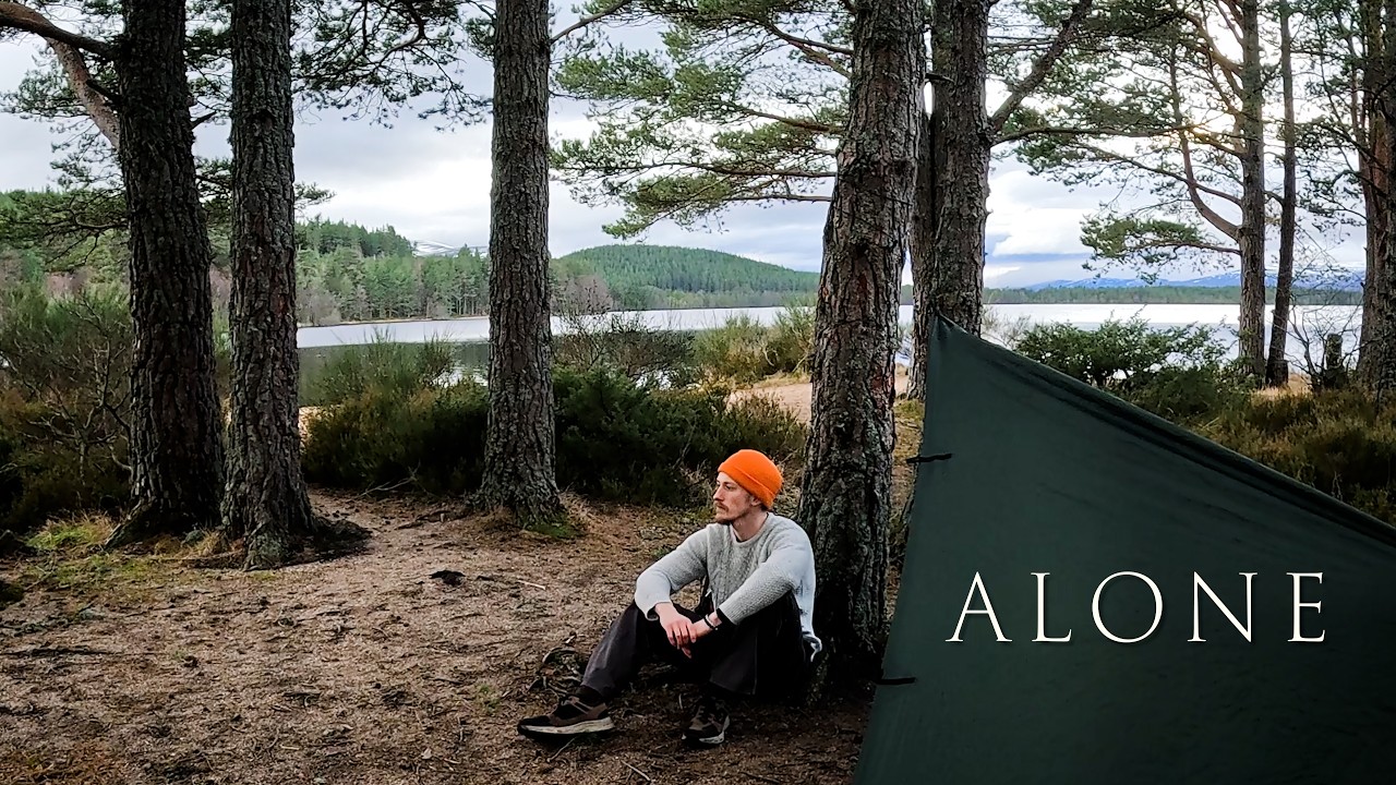 Alone by the Loch - Solo Winter Tarp Camping (No Talking)
