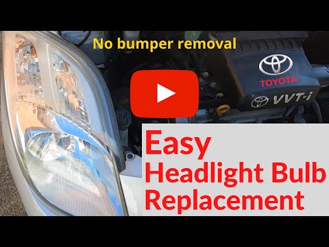 Toyota Yaris (Vitz) Headlight bulb replacement