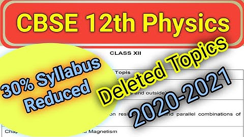 12th Deleted Syllabus 2020-21 | CBSE New Syllabus 2021 | Reduced Syllabus For Class 12 CBSE