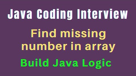 Java Coding Interview | Find missing number in array in java  (Hindi) | How to find missing number