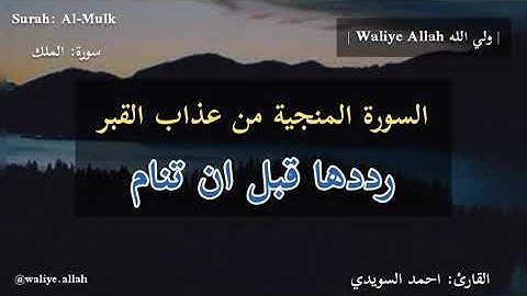 سورة الملك | المنجية من عذاب القبر | القارئ أحمد السويدي