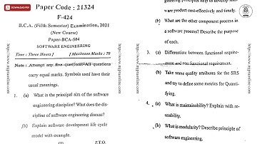BCA 5TH SEM SOFTWARE ENGINEERING 2021 | MJPRU