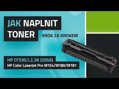 Návod na plnění tonerů 205A v tiskárnách HP Color LaserJet Pro M154/M180/M181