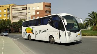Circulación autobuses empresa Lorbus por la población de Lorca (Murcia) Agosto 2022
