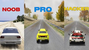 Noob vs pro vs hacker car racing gameplay Rally Fury