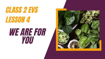 Class 2 EVS Lesson 4 – We Are for You | 2nd Standard Environmental Studies