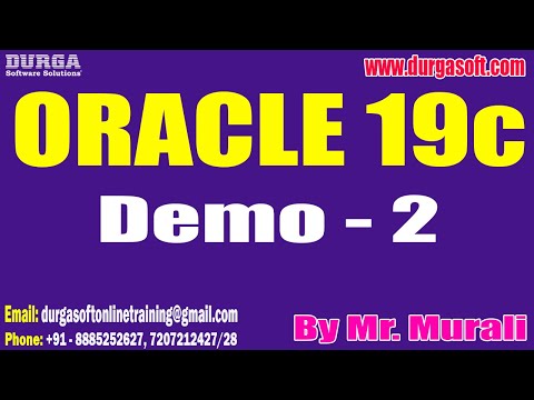 ORACLE 19c tutorials || Demo - 2 || by Mr. Murali On 07-03-2023 @10AM IST