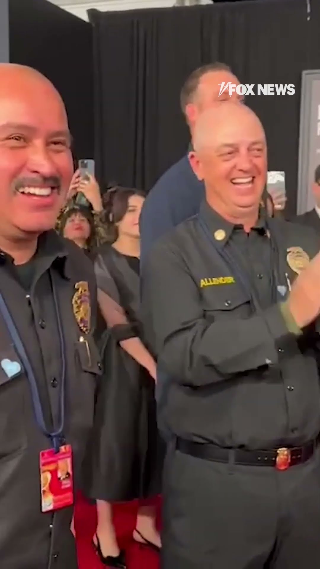 Firefighters who responded to the LA fires were met with cheers on the Grammys red carpet