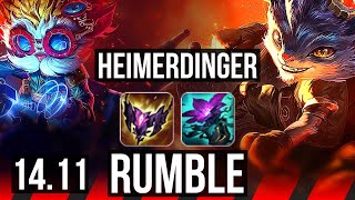HEIMERDINGER vs RUMBLE (TOP) | Rank 4 Heimer, 7 solo kills, Legendary | NA Grandmaster | 14.11