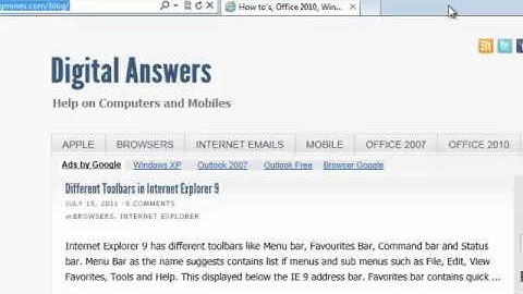 Unhide menu bar in Internet Explorer 9