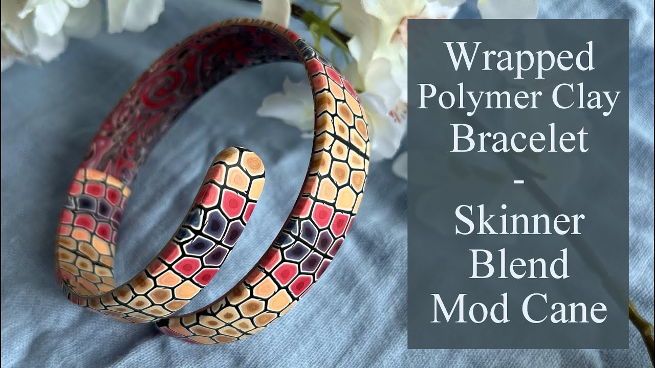 Wrapped Polymer Clay Bracelet - How to Create a Skinner Blend Mod Cane