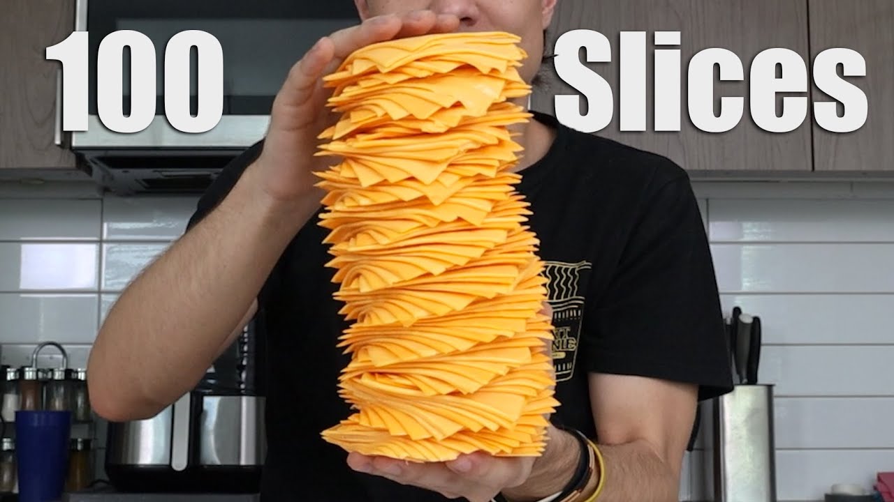 Eating 100 Layers Of Cheese Challenge