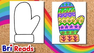 How to Draw a Colorful Mitten Craft!