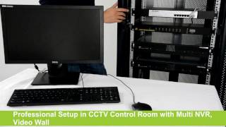 Professional Setup in CCTV Control Room with Multi NVR, Video Wall